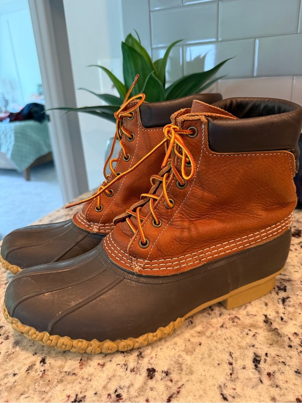Vintage L.L.Bean Bean Boots Men’s 11M Made in Maine USA Brown Leather Duck Boots